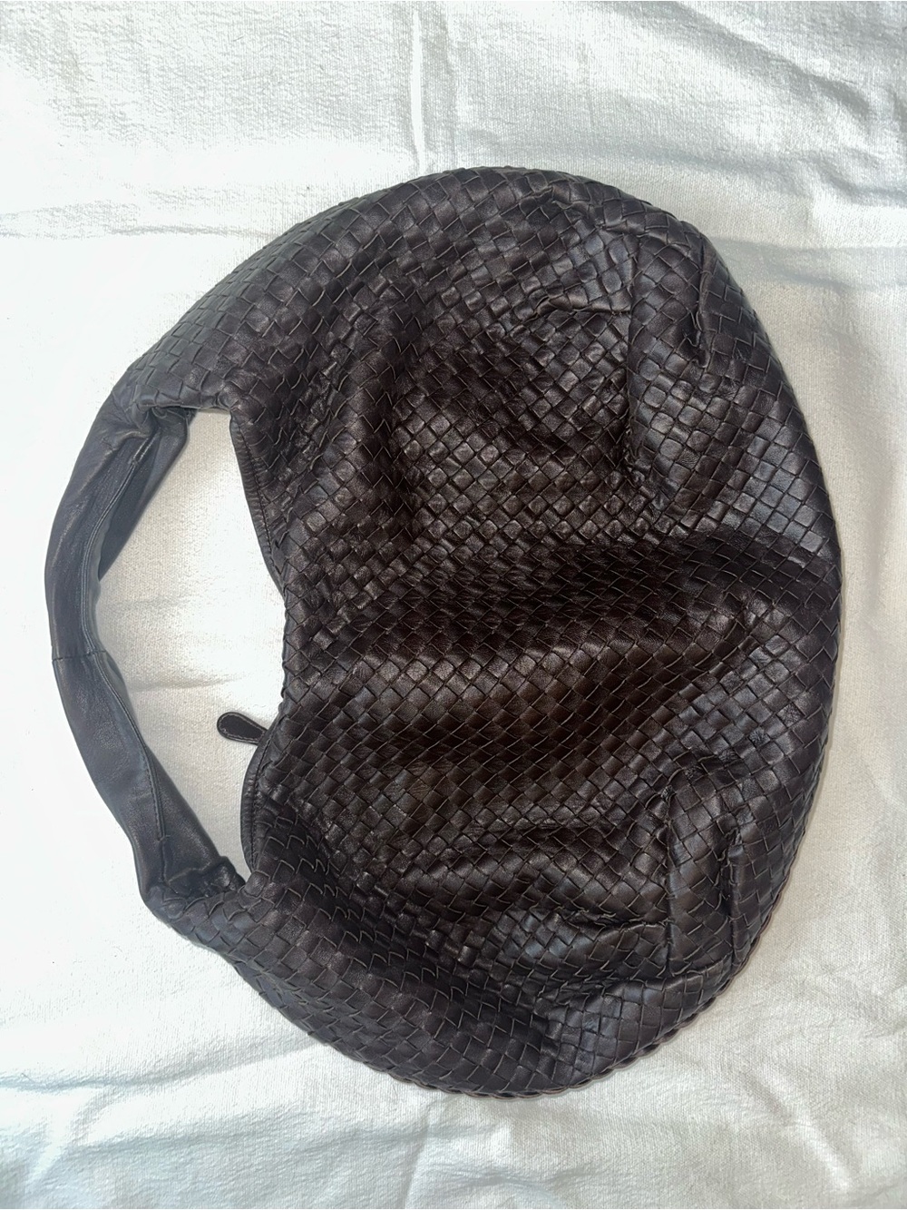BOTTEGA VENETA Nappa Intrecciato Large Belly Veneta Hobo in Ebano
